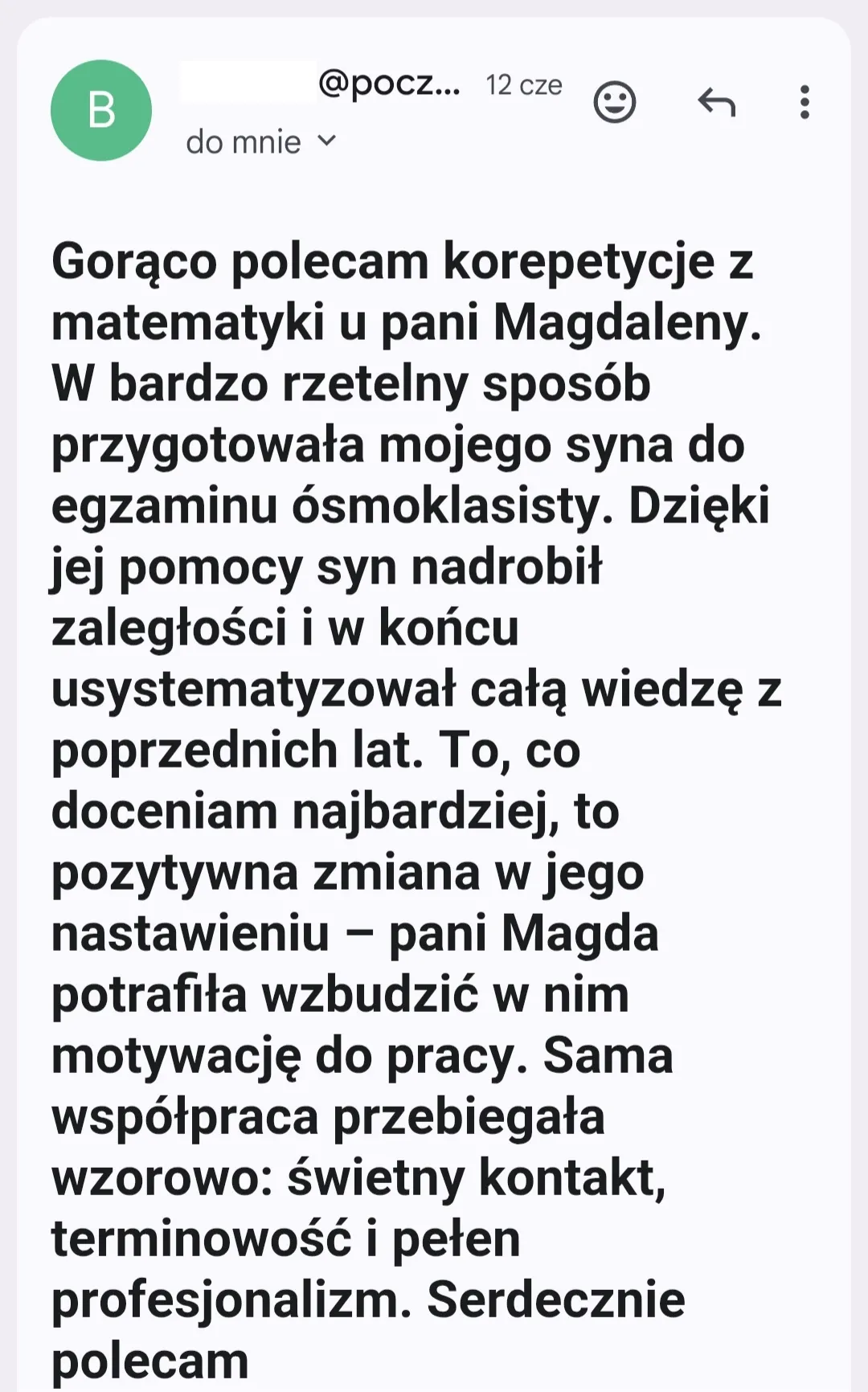 Opinia rodzica – wiadomość 11 z 27