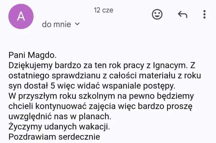 Opinia rodzica – wiadomość 23 z 27